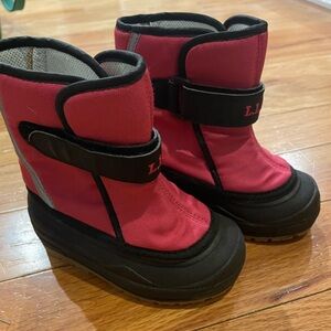 L.L. Bean Kids' Fuchsia and Black Snow Boots